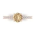 thumbnail image 1 of 1.465 ct Round Cut Yellow Moissanite Solitaire with Accents Engagement Ring for Women in 18K Rose Gold, 1 of 5