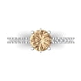 thumbnail image 1 of 1.465 ctw Solitaire with Zirconia Diamond Accents Anniversary Ring for Women | Round Cut Yellow Moissanite | Hyperallergenic Solid 18K White Gold, 1 of 5
