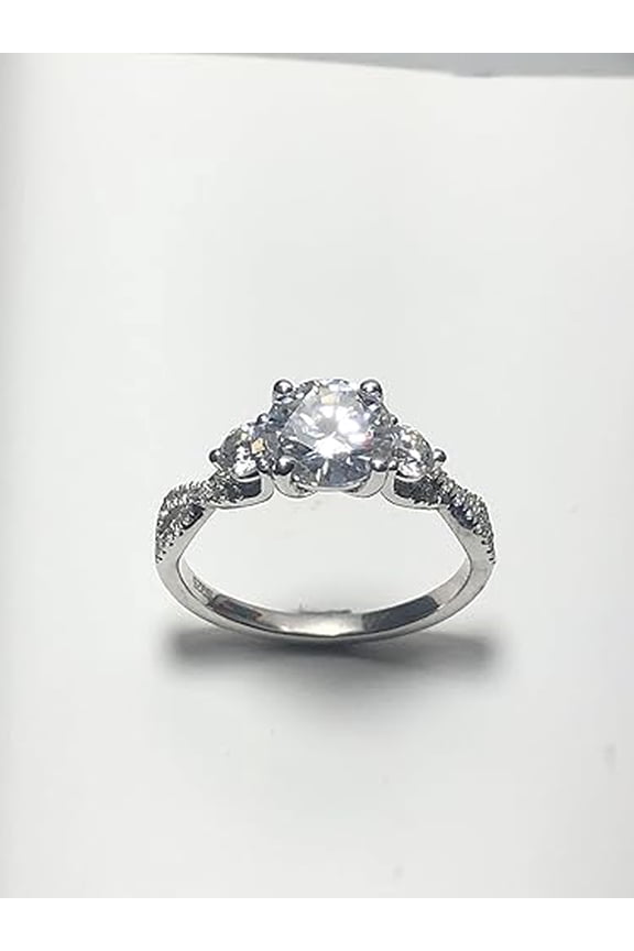 1.47 CT Center Stone 925 Sterling Silver Platinum Plated Ring for Women | Wedding, Engagement, Anniversary, Birthday Gift | 34 Center Diamonds