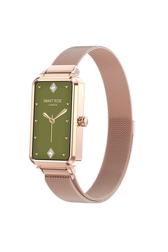1.47 In Rectangular Smart Watch for Women Multi Sport Sleep Tracker Metal Frame