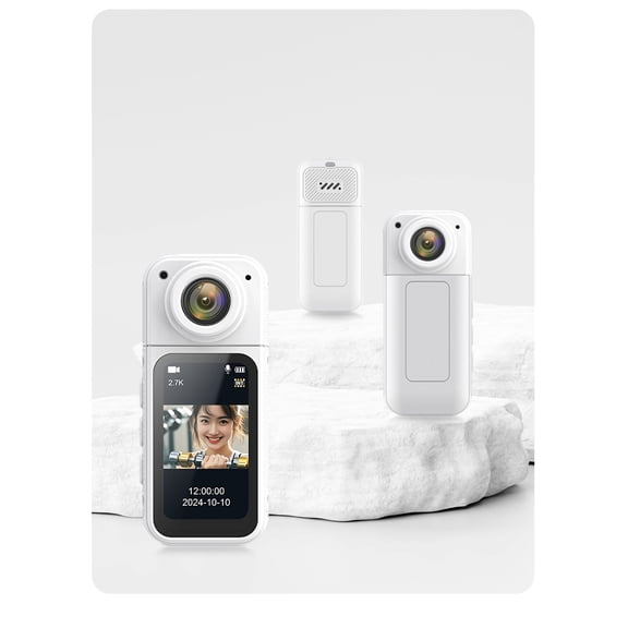 1.47 Inch IPS Screen Mini Camera, 2.7K Thumb Action Cam WiFi with 180 Rotatable Lens for Vlog Recording