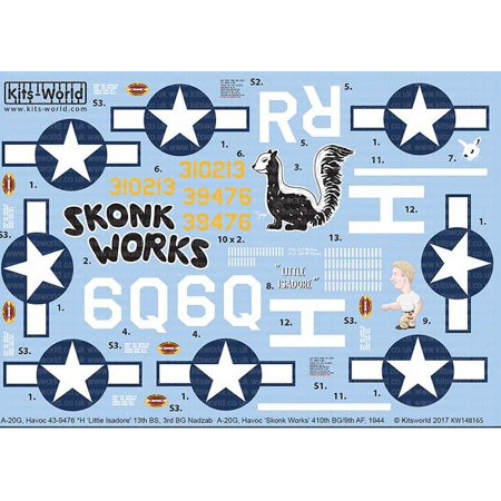 1/48 A20G Havoc Skonk Works 410th BG/9th AF 1944, H Little Isadore 13th BS 3rd BG AF Nadzab
