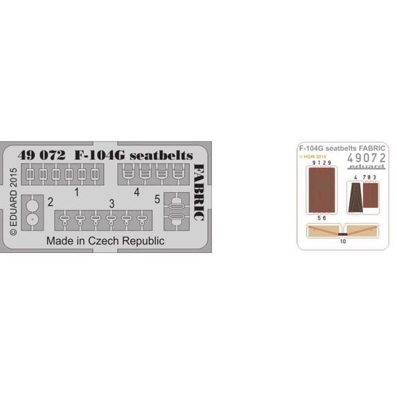 1/48 Aircraft- Seatbelts Fabric-Type F104G for EDU & HSG (Painted)