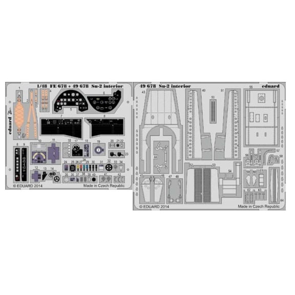 1/48 Aircraft- Su2 Interior for ZVE (Painted Self Adhesive)