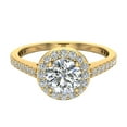 thumbnail image 1 of 1.48 CT GIA Certified Round Brilliant Diamond Dainty Halo Engagement Ring 14K Gold (G,VS), 1 of 6