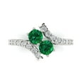 thumbnail image 1 of Solitaire with Accents Engagement Ring for Women - 1.48ct Simulated Emerald in 14K White Gold Promise Ring, 1 of 6