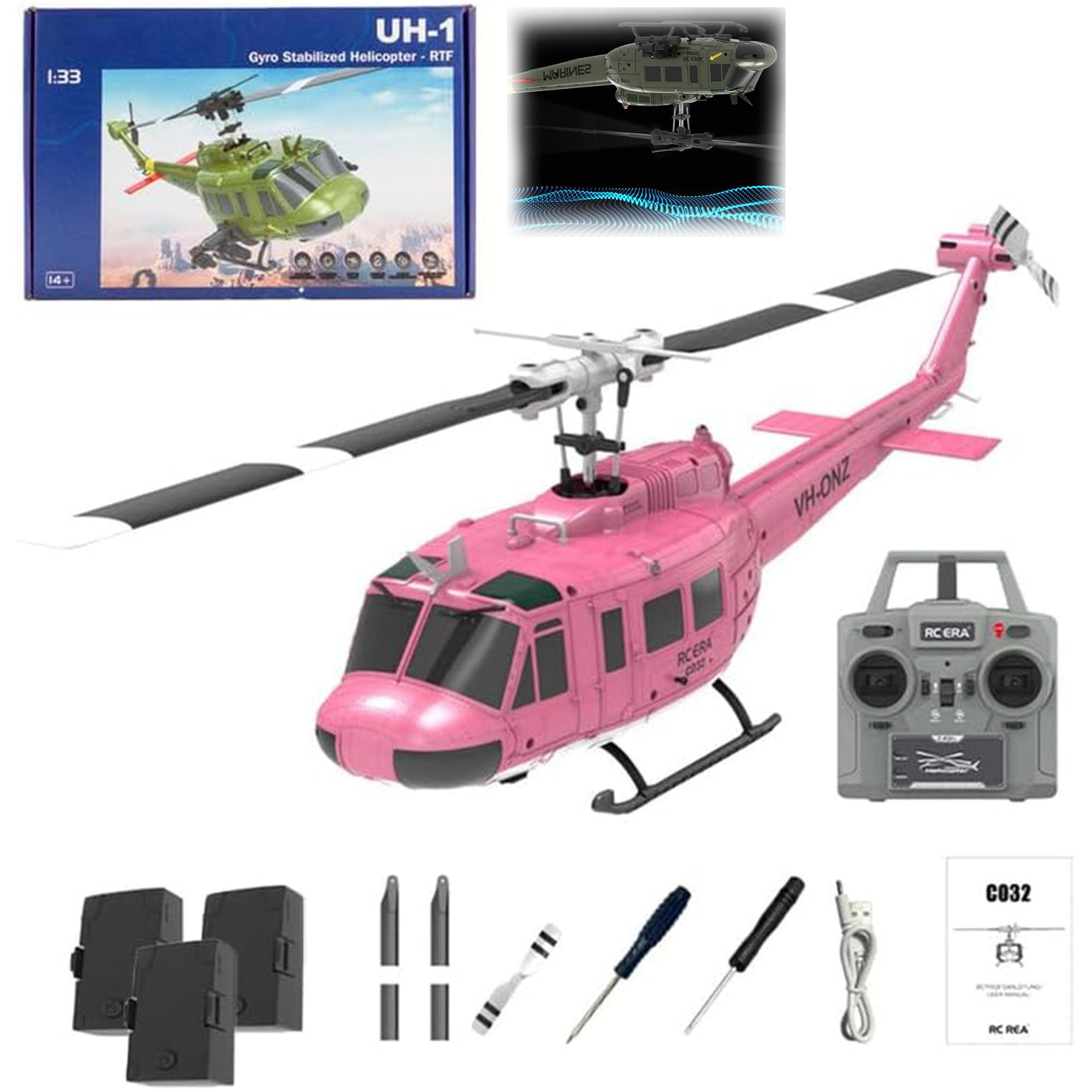 CyplayMach RC ERA C032 UH-1 Huey Hélicoptère RC – Échelle 1/48 6CH