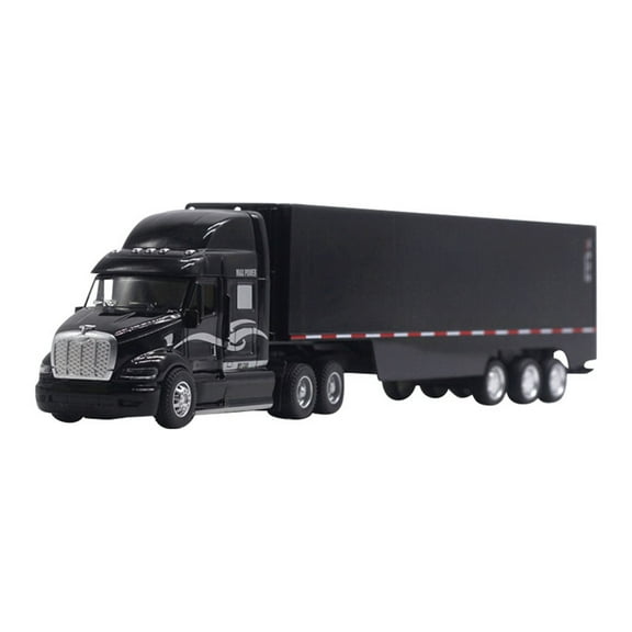 1:48 Scale Alloy Container Truck Model - Die-Cast Semi Truck Toy with Sound & Light Effects, Detachable Cargo Box, Steering Wheel & Opening Doors, Heavy Hauler Vehicle for Kids