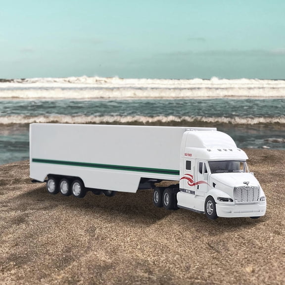 1:48 Scale Alloy Container Truck Model, Heavy Hauler Diecast Truck with Sound & Light Effects, Toy Vehicle for Collectors Display, 13.6 Inches