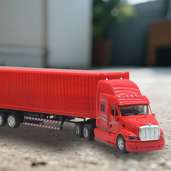 1:48 Scale Alloy Container Truck Style Heavy Hauler With Sound & Light Effects (Die Model),Christmas Gift,Birthday Present,Surprise Toy