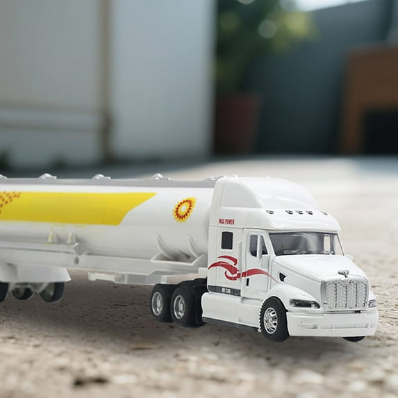 1:48 Scale Alloy Semi Truck with Sound & Light - Die-Cast Heavy Hauler Container Truck Model, 32cm Detachable Cargo & Display Stand, Collector Gift (Color as Picture)