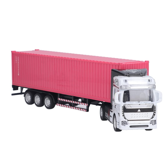 1:48 Scale Simulation Container Truck Toy Model, Alloy Pull Back Cargo Carrier Trailer for Kids, Pink (14.9 x 4.7 x 2.7 Inches / 38 x 12 x 7 cm)