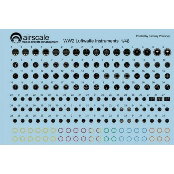 1/48 WWII Luftwaffe Instrument Dials (Decal)
