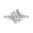thumbnail image 1 of Solitaire with Accents Engagement Ring for Women - 1.48ct Moissanite in 14K White Gold Promise Ring, 1 of 8