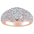 thumbnail image 1 of AFFY 1.49 Carat Round Cut White Natural Diamond Cluster Ring In 10k Solid Rose Gold, 1 of 2