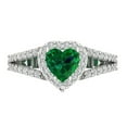 thumbnail image 1 of Halo Engagement Ring for Women - 1.49ct Simulated Emerald in 14K White Gold Promise Ring, 1 of 6