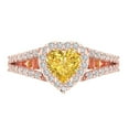 thumbnail image 1 of 1.49 ct Heart Cut Natural Citrine Halo Engagement Ring for Women in 18K Rose Gold, 1 of 5