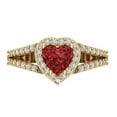 thumbnail image 1 of Clara Pucci 14K Yellow Gold 1.49ct Garnet Halo Ring for Women, 1 of 8