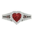 thumbnail image 1 of 1.49 ct Heart Cut Natural Garnet Halo Engagement Ring for Women in 18K White Gold, 1 of 5