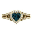 thumbnail image 1 of Clara Pucci 14K Yellow Gold 1.49ct LondonBlueTopaz Halo Ring for Women, 1 of 8
