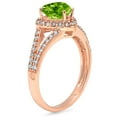 thumbnail image 1 of 1.49 ct Heart Cut Natural Peridot Halo Engagement Ring for Women in 14K Rose Gold, 1 of 2