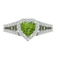 thumbnail image 1 of Clara Pucci 14K White Gold 1.49ct Peridot Halo Ring for Women, 1 of 8