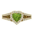 thumbnail image 1 of Clara Pucci 14K Yellow Gold 1.49ct Peridot Halo Ring for Women, 1 of 8