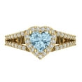 thumbnail image 1 of Clara Pucci 14K Yellow Gold 1.49ct SkyBlueTopaz Halo Ring for Women, 1 of 8