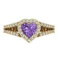 thumbnail image 1 of Clara Pucci 14K Yellow Gold Solid Gold Alexandrite Halo Anniversary Ring for Women - 1.49 cttw Heart Cut, 1 of 8