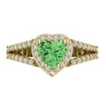 thumbnail image 1 of 1.49 ct Heart Cut Simulated Green Diamond with Simulated Diamond Halo Accents 18K Yellow Gold Womens Engagement Ring, 1 of 5