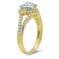 thumbnail image 1 of 1.49 ct Heart Cut Natural Swiss Blue Topaz Halo Engagement Ring for Women in 14K Yellow Gold, 1 of 2