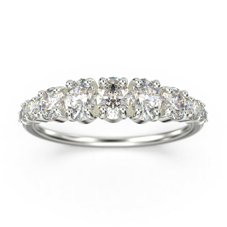 Black and White Diamond Band Ring 10k White Gold 40 Diamonds Black and White Diamond Band Ring 10k White Gold 40 Diamonds