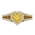 thumbnail image 1 of 1.49 ct Heart Cut Natural Citrine with Simulated Diamond Halo Accents 18K Yellow Gold Womens Engagement Ring, 1 of 5