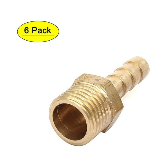 1/4BSP Male Thread 6mm Hose Barb Tube Fitting Coupler Connector Adapter 6pcs