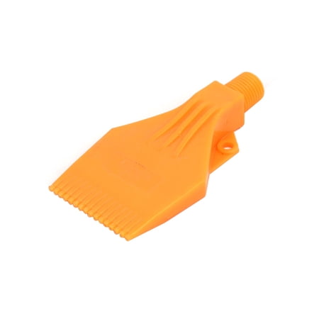 Uxcell 1/4BSP Male Thread ABS Double Hole Air Blow Off Flat Nozzle Orange