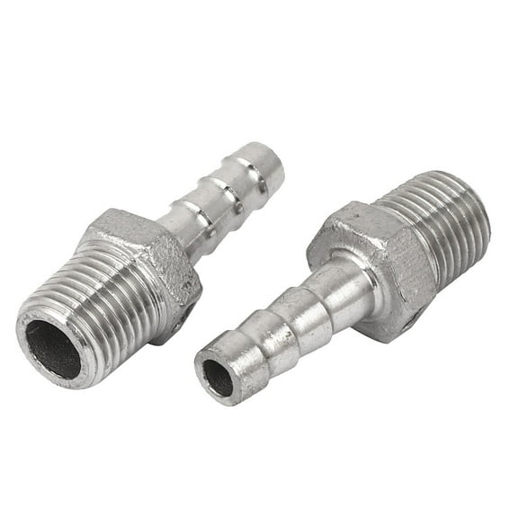 1/4BSP Male Thread to 8mm Hose Barb Straight Quick Fitting Adapter Coupler 2Pcs