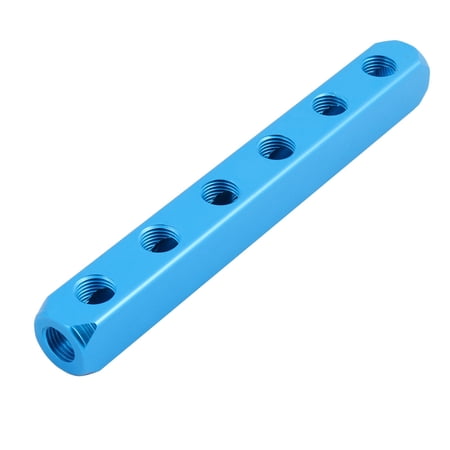 1/4BSP Thread 6 Ways Air Pneumatic Aluminum Manifold Block Splitter