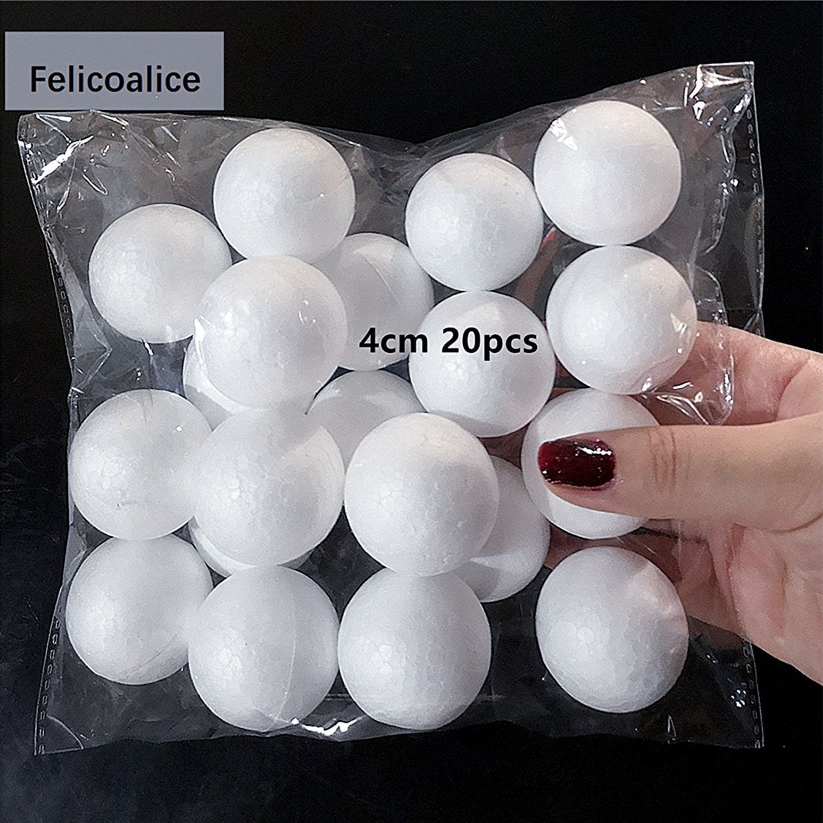 1-4CM Round Styrofoam Balls Christmas Ball White Artificial Mini Foam ...