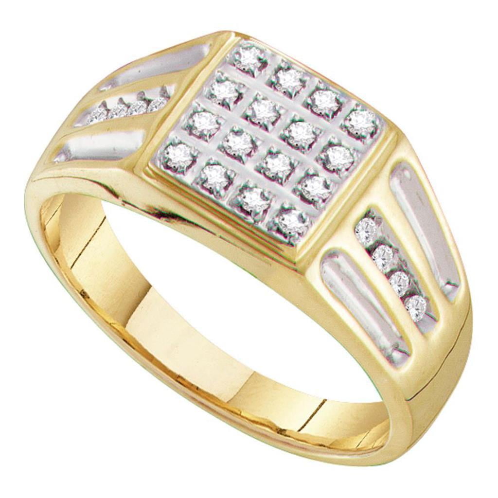 Half Carat Mens Diamond Ring 14K Yellow Gold
