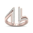 thumbnail image 1 of 1/4Ct TDW Diamond 10K Rose Gold Parallel Line Ring (I-J, I2), 1 of 5