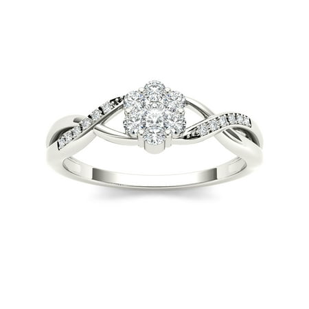 1/4Ct TDW Diamond S925 Sterling Silver Promise Ring