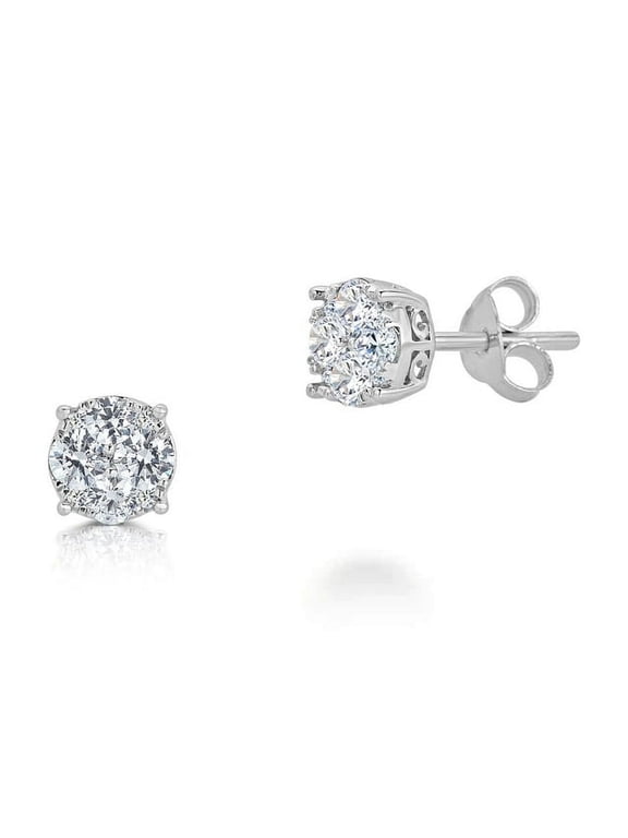 1/4Ctw Women Lab Grown Diamond Stud Earrings 925 Sterling Silver Certified