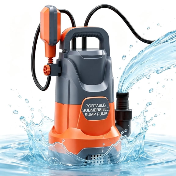 1.4HP 4700GPH Submersible Sump Pump, Smart Float Switch Water Control, High Capacity Utility Pump with Hose Adapters for Pool Drainage, Basements, Flood Cleanup, Rain Barrels and Outdoor Areas