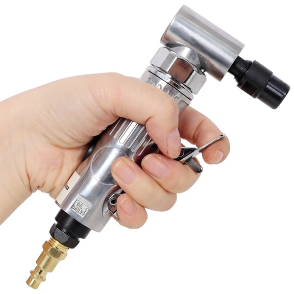 1/4In Air Angle Die Grinder Ball Bearing 21000 RPM Variable Speed 90 Degree Adjustable Head Compact Pneumatic Tool for Grinding Polishing Porting Deburring Automotive Workshop with Wrenches Kit 1/8In