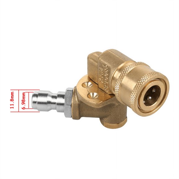 1/4In Quick Connect Pivoting Coupler Adjustable Adapter W/5 Nozzles Copper Connection for High Pressure Car Washer