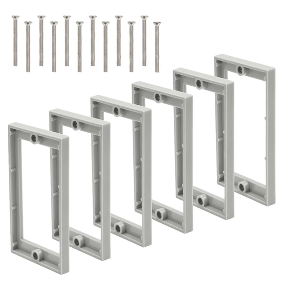 1/4Inch Single Gang Receptacle Outlet Box Extenders,Include 12Screws (6-32 x 1.25),Single Gang Box Extender for Electrical Outlet Box and Electrical Outlet Switches, Gray (Pack of 6)