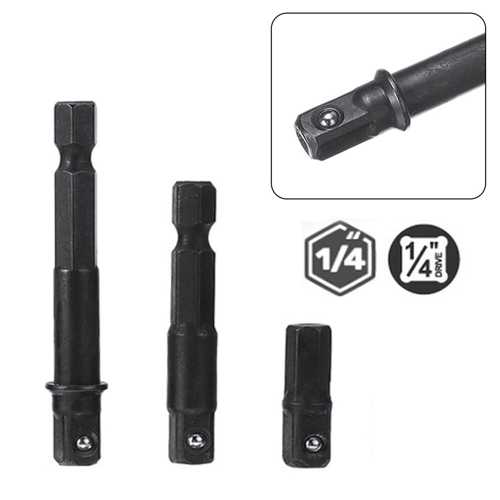 1/4Inch Socket Adapter for Impact Driver Hex Shank to Square Socket ...