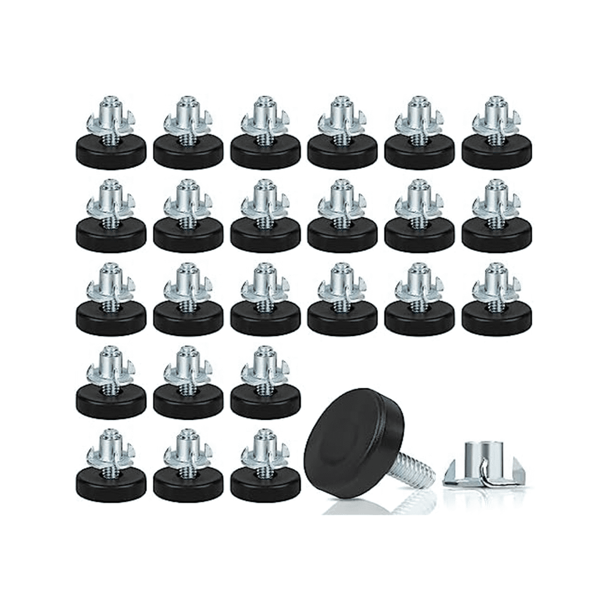 1/4Inch Thread Furniture Feet Levelers,24PCS Adjustable Feet Levelers