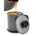 thumbnail image 1 of 1.4L Bacon Grease Container with Strainer and Lid - Grey Iron Grease Catcher for Easy Oil Storage and Reuse., 1 of 6