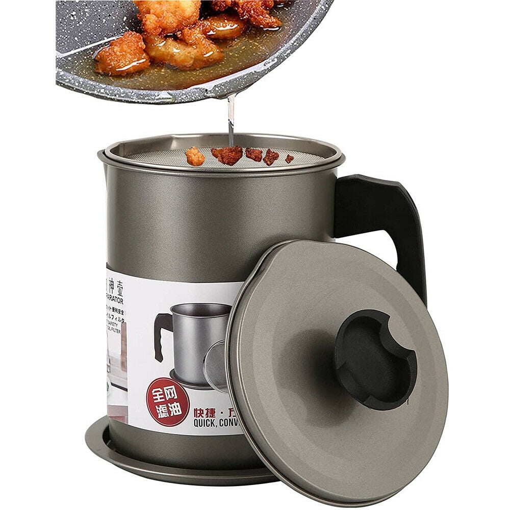 Granrosi Bacon Grease Container with Strainer, Bacon Grease Saver, Cooking  Oil Container, Bacon Grease Strainer, Cooking Oil Filter Pot Stainless